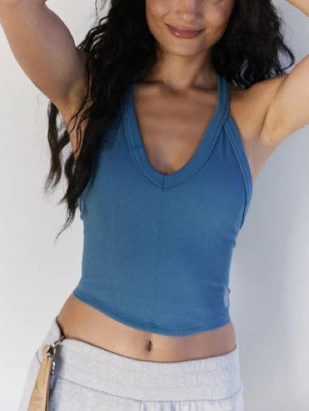 Celestial Blue—FP Movement Clear Lines V-Neck Cami Tank Top